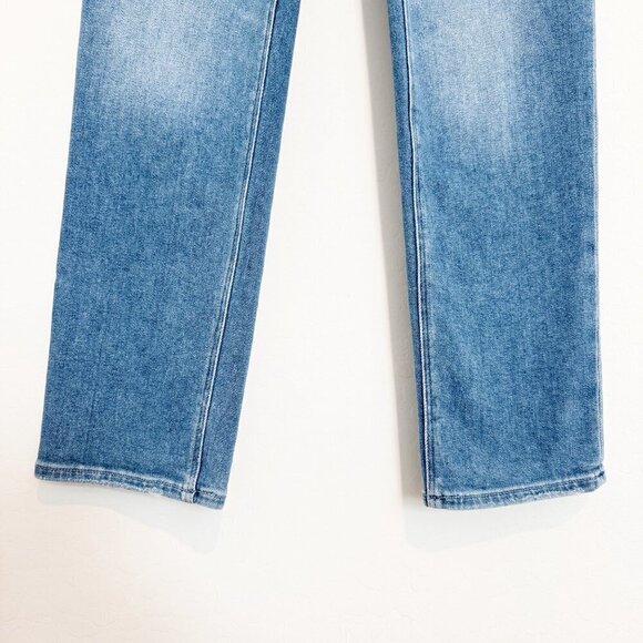 Paige Denim Stella Crop High Rise Straight Leg Jeans Seawater Distressed Size 28 - Picture 5 of 11